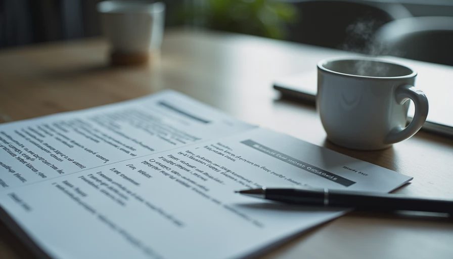 A clean desk setup with an open notebook displaying a three-category marking system guideline and a pen.